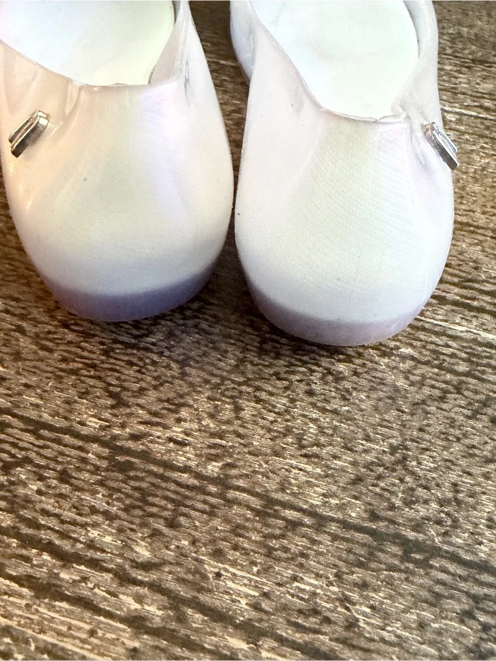Mel by Mini Melissa Iridescent Light Pink Jelly Flats with Butterfly Accent 12